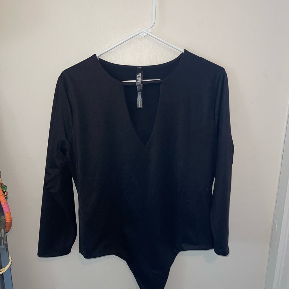 Black Long Sleeve Women's BodySuit by Victoria Sz L Victoria’s Secret